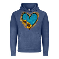 Vintage Denim Gold Glitter Sunflower Blue Heart Vintage Hoodie - Jasminsmagicworld