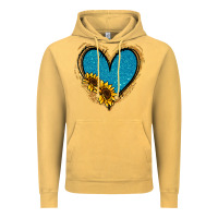 Vintage Mustard Gold Glitter Sunflower Blue Heart Vintage Hoodie - Jasminsmagicworld