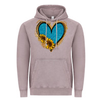 Vintage Zinc Gold Glitter Sunflower Blue Heart Vintage Hoodie - Jasminsmagicworld