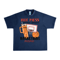 Navy hot mess always stressed basketball mama Urban Heavy Tee - MaliasSmallBusiness