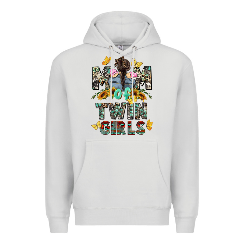 Mom Of Twin Girls Mother's Day Premium Hoodie by CowGirlArtShop | Teevron