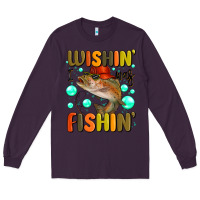 Plum wishing i was fishing Long Sleeve Tee - MaliasSmallBusiness