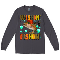 Smoke wishing i was fishing Long Sleeve Tee - MaliasSmallBusiness