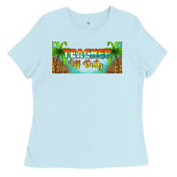Baby Blue western teacher off duty 16oz libbey glass Ladies Tee - HRA Design Shop