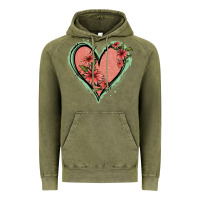 Vintage Olive Pink Glitter Floral Heart Vintage Hoodie - Jasminsmagicworld