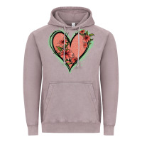 Vintage Zinc Pink Glitter Floral Heart Vintage Hoodie - Jasminsmagicworld