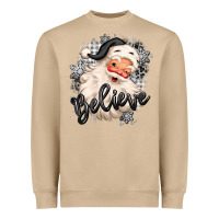 Mushroom believe buffalo plaid white christmas santa claus Heavyweight Sweatshirt - MaliasSmallBusiness
