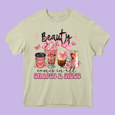Beauty Comes In All Shapes And Sizes Coffee Cups Heavy Core Tee Designed By Jahusdesignshop