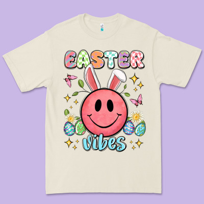 Easter Vibes Smiley Face Premium Tee Designed By Artiststas