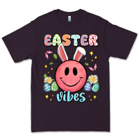 Plum easter vibes smiley face Premium Tee - Artiststas
