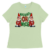 Matcha Naughty or nice christmas elfs Ladies Tee - FaDigitalArtStudio