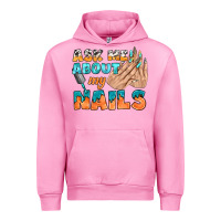 Fuchsia Pink ask me about my nails bbs Urban Hoodie - BundleAndBundleShop