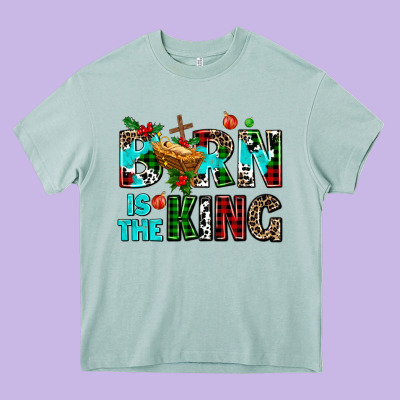 Born Is The King Heavy Core Tee Designed By Adodesignshop