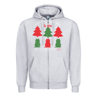 Heather Grey All Want For Christmas is You Just Kidding I Want Cats Zipper Hoodie - Bettercallsaul