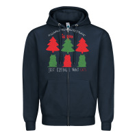 Navy All Want For Christmas is You Just Kidding I Want Cats Zipper Hoodie - Bettercallsaul
