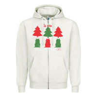 Oatmeal Heather All Want For Christmas is You Just Kidding I Want Cats Zipper Hoodie - Bettercallsaul