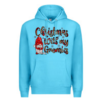 Ocean Blue christmas with my gnomies Premium Hoodie - JahusDesignShop