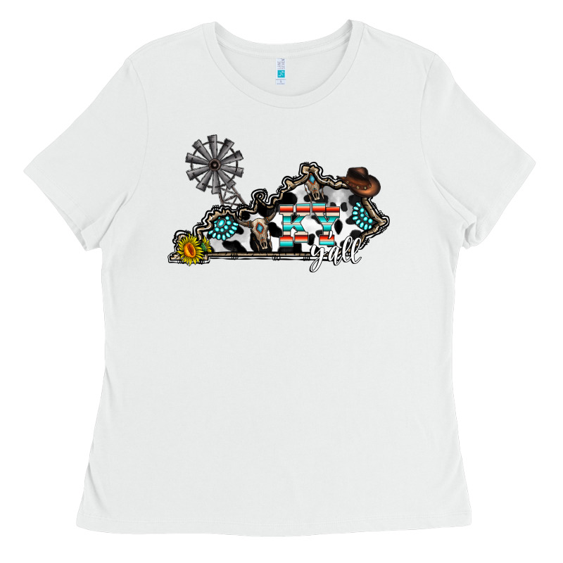 Ky Yall Western Ladies Tee by CowhideDigitalArt | Teevron