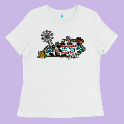 Ky Yall Western Ladies Tee Designed By Cowhidedigitalart