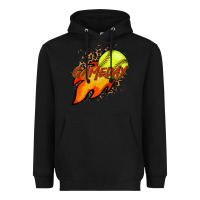 Black Softball game day leopard fire and ball Heavyweight Hoodie - HowdyJamesFarm
