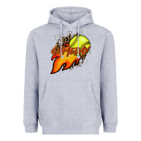 Heather Grey Softball game day leopard fire and ball Heavyweight Hoodie - HowdyJamesFarm