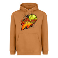 Meerkat Softball game day leopard fire and ball Heavyweight Hoodie - HowdyJamesFarm