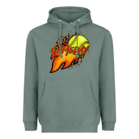 Sage Softball game day leopard fire and ball Heavyweight Hoodie - HowdyJamesFarm