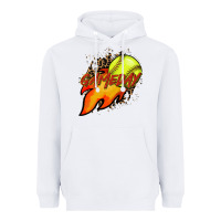 White Softball game day leopard fire and ball Heavyweight Hoodie - HowdyJamesFarm