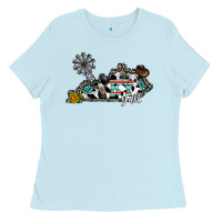 Baby Blue ky yall western Ladies Tee - CowhideDigitalArt