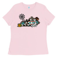 Bubblegum Pink ky yall western Ladies Tee - CowhideDigitalArt