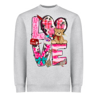 Heather Grey love valentines day Heavyweight Sweatshirt - NancyCooperArtShop