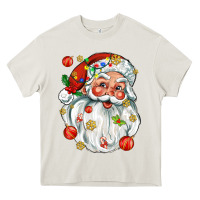 Cream santa with little christmas Heavy Core Tee - AdoDesignShop