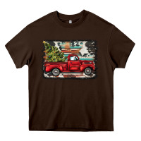Chocolate Brown christmas truck Heavy Core Tee - BarkalooDesign