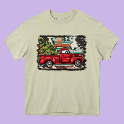 Christmas Truck Heavy Core Tee Designed By Barkaloodesign