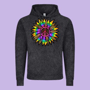 Peace Hippie Sunflower Vintage Hoodie Designed By Jasminsmagicworld