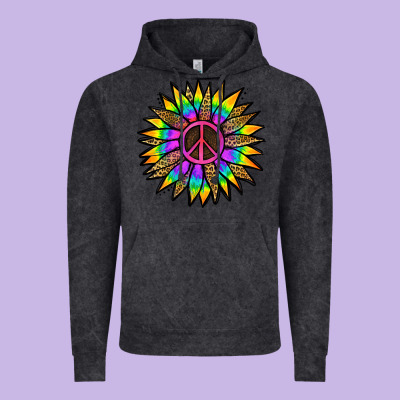 Peace Hippie Sunflower Vintage Hoodie Designed By Jasminsmagicworld