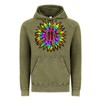 Vintage Olive Peace Hippie Sunflower Vintage Hoodie - Jasminsmagicworld