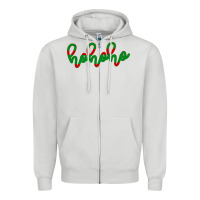 Dove Grey Christmas Ho Ho Ho Zipper Hoodie - Bettercallsaul