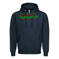 Navy Christmas Ho Ho Ho Zipper Hoodie - Bettercallsaul