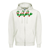 Oatmeal Heather Christmas Ho Ho Ho Zipper Hoodie - Bettercallsaul