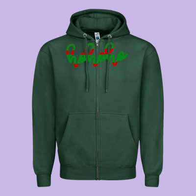 Christmas Ho Ho Ho Zipper Hoodie Designed By Bettercallsaul