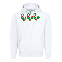White Christmas Ho Ho Ho Zipper Hoodie - Bettercallsaul