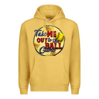 Antique Gold take me out to the ball game softball Premium Hoodie - CowGirlArtShop