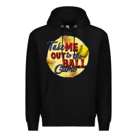 Black take me out to the ball game softball Premium Hoodie - CowGirlArtShop