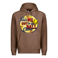 Chestnut take me out to the ball game softball Premium Hoodie - CowGirlArtShop