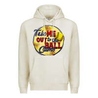 Oatmeal Heather take me out to the ball game softball Premium Hoodie - CowGirlArtShop