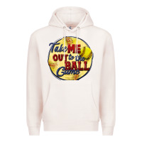 Pale Pink take me out to the ball game softball Premium Hoodie - CowGirlArtShop