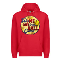 Red take me out to the ball game softball Premium Hoodie - CowGirlArtShop