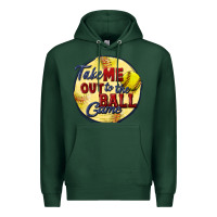 Sports Green take me out to the ball game softball Premium Hoodie - CowGirlArtShop
