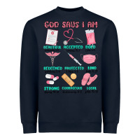 Navy god says i am nurse Heavyweight Sweatshirt - MaliasSmallBusiness